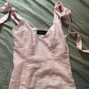 MINKPINK Gables Gingham Tie-Strap Dress Size XS